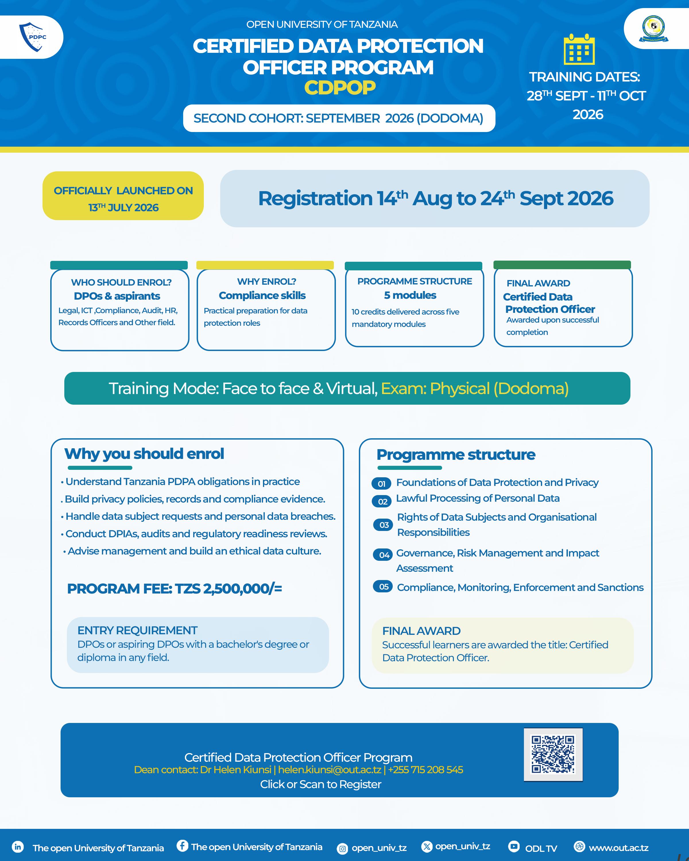 CERTIFIED DATA PROTECTION OFFICER PROGRAM (CDPOP)